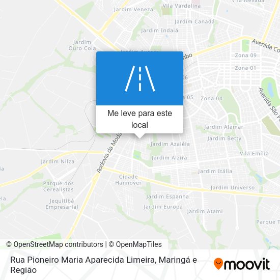 Rua Pioneiro Maria Aparecida Limeira mapa
