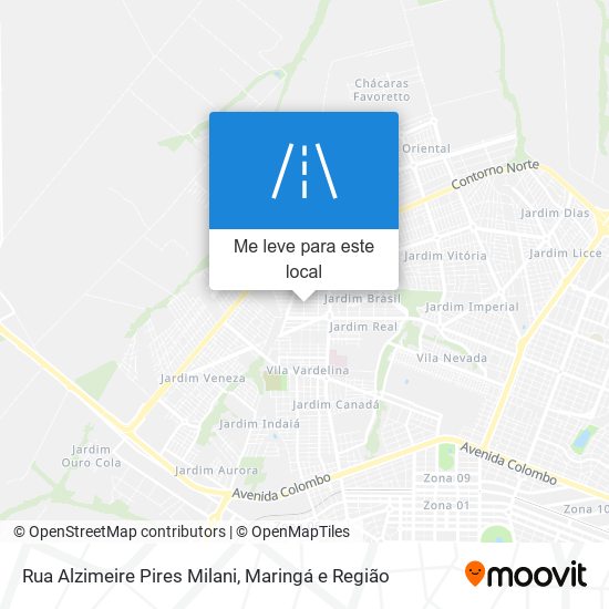 Rua Alzimeire Pires Milani mapa