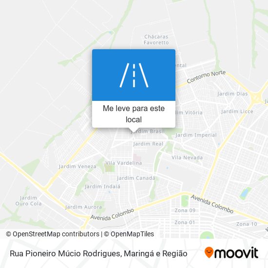 Rua Pioneiro Múcio Rodrigues mapa