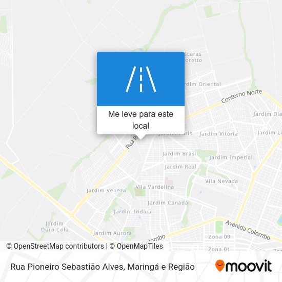Rua Pioneiro Sebastião Alves mapa