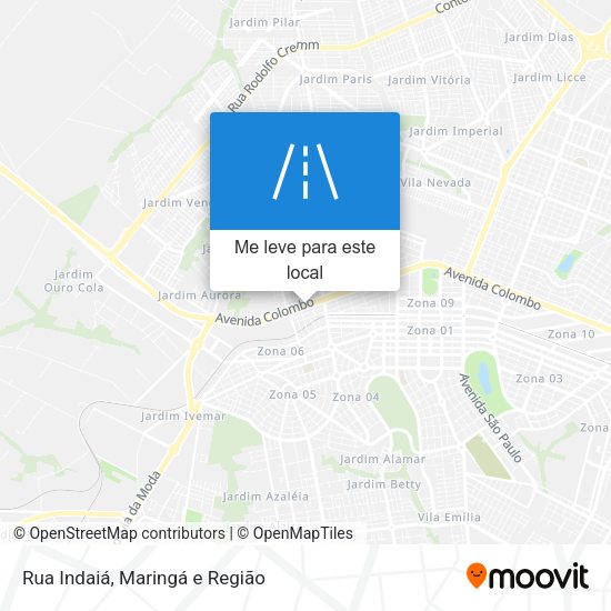 Rua Indaiá mapa
