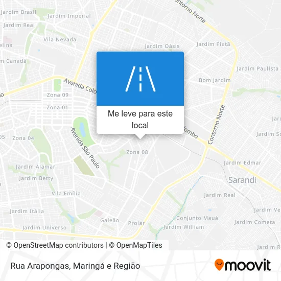 Rua Arapongas mapa
