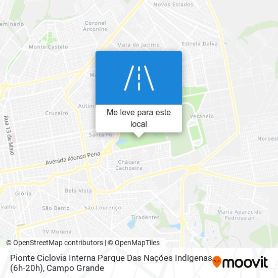 Pionte Ciclovia Interna Parque Das Nações Indígenas (6h-20h) mapa