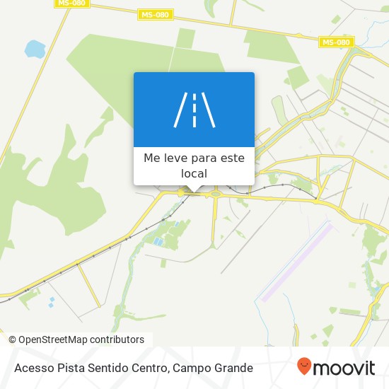 Acesso Pista Sentido Centro mapa