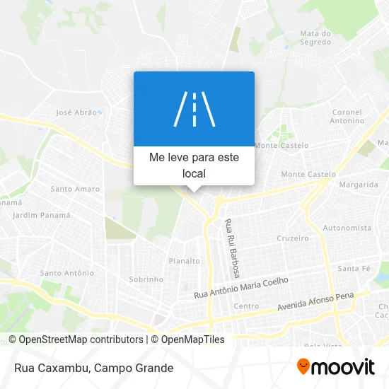 Rua Caxambu mapa