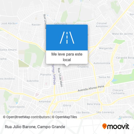 Rua Júlio Barone mapa