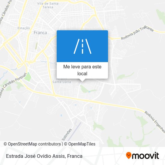 Estrada José Ovídio Assis mapa