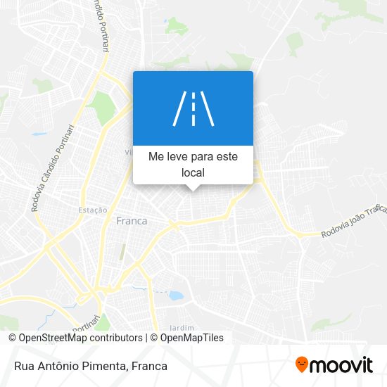 Rua Antônio Pimenta mapa