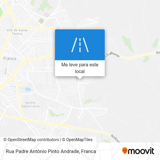 Rua Padre Antônio Pinto Andrade mapa