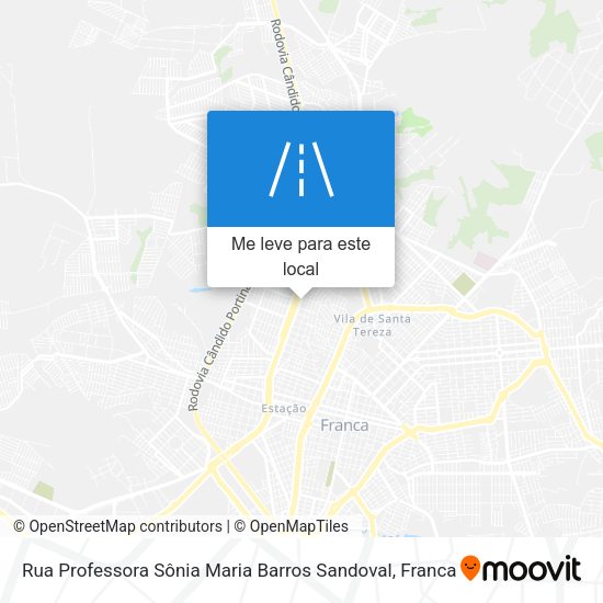 Rua Professora Sônia Maria Barros Sandoval mapa
