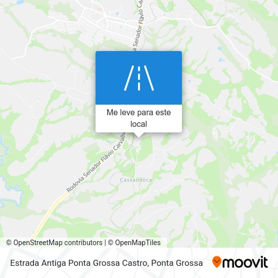 Estrada Antiga Ponta Grossa Castro mapa