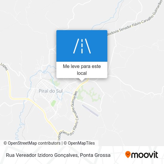 Rua Vereador Izidoro Gonçalves mapa