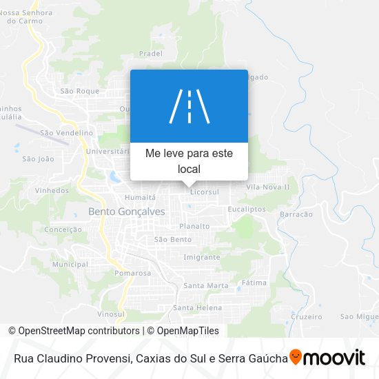 Rua Claudino Provensi mapa