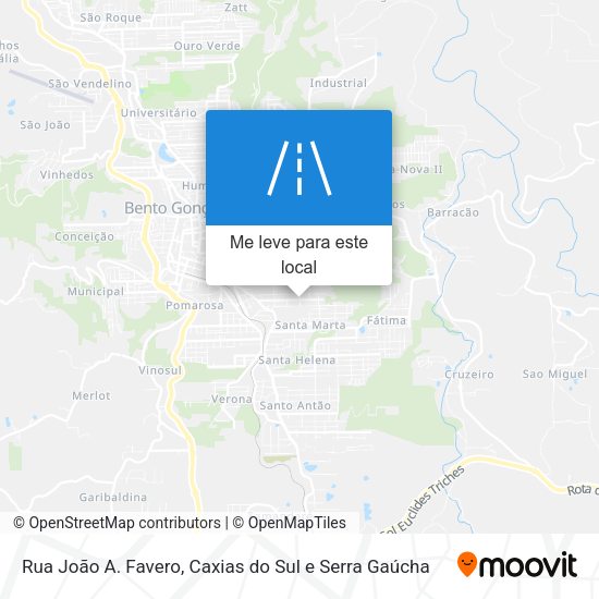 Rua João A. Favero mapa