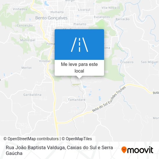Rua João Baptista Valduga mapa