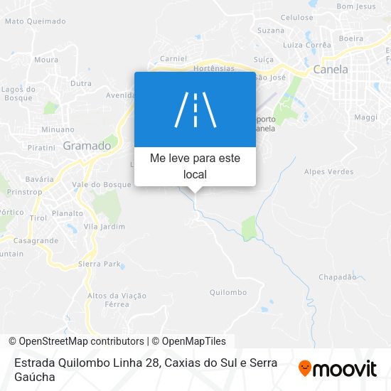 Estrada Quilombo Linha 28 mapa