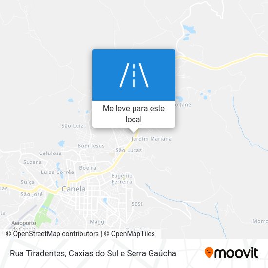 Rua Tiradentes mapa