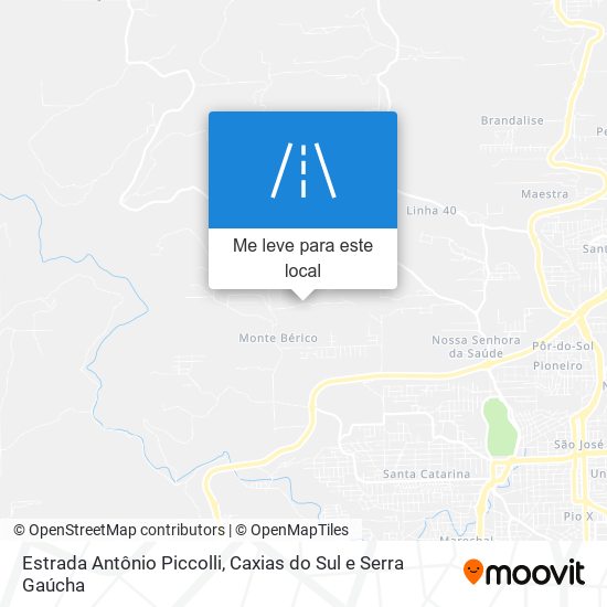 Estrada Antônio Piccolli mapa
