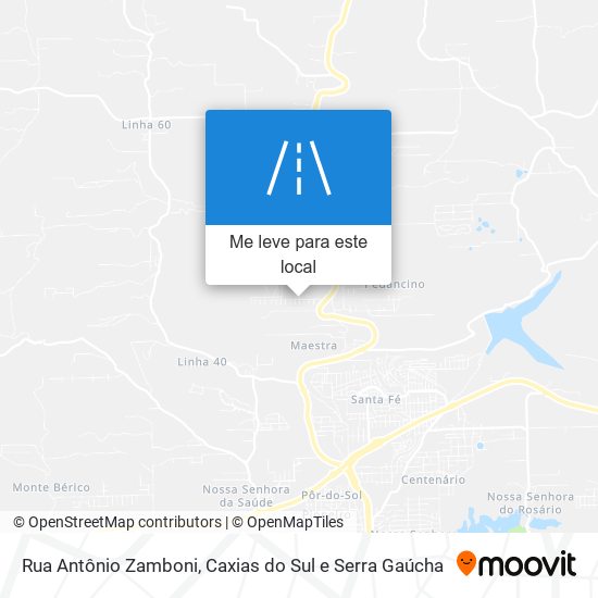 Rua Antônio Zamboni mapa