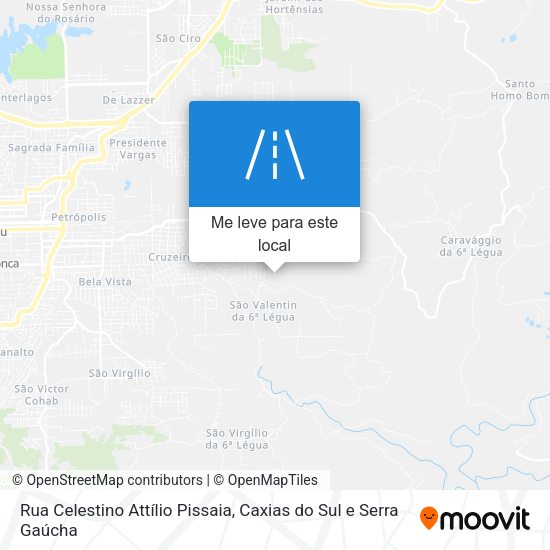 Rua Celestino Attílio Pissaia mapa