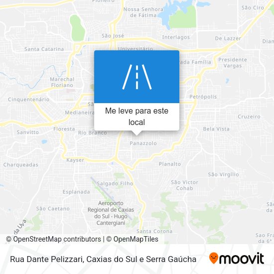 Rua Dante Pelizzari mapa