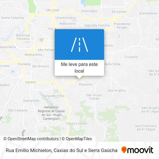 Rua Emílio Michielon mapa