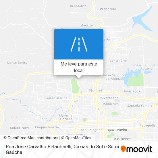 Rua José Carvalho Belardinelli mapa