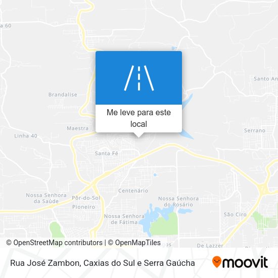 Rua José Zambon mapa