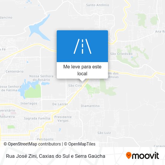 Rua José Zini mapa