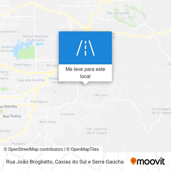 Rua João Brogliatto mapa