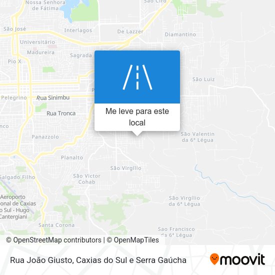 Rua João Giusto mapa