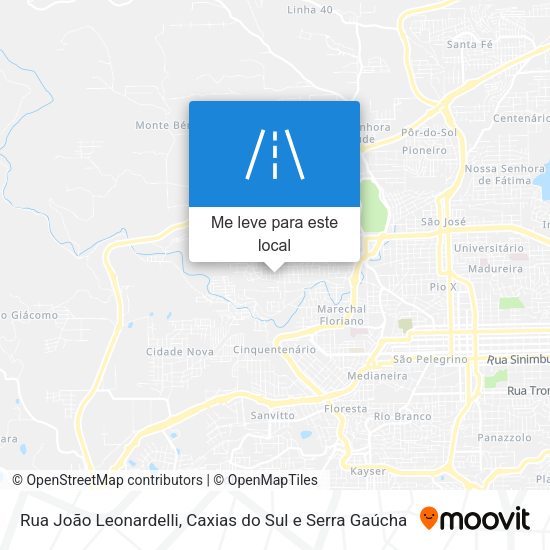 Rua João Leonardelli mapa