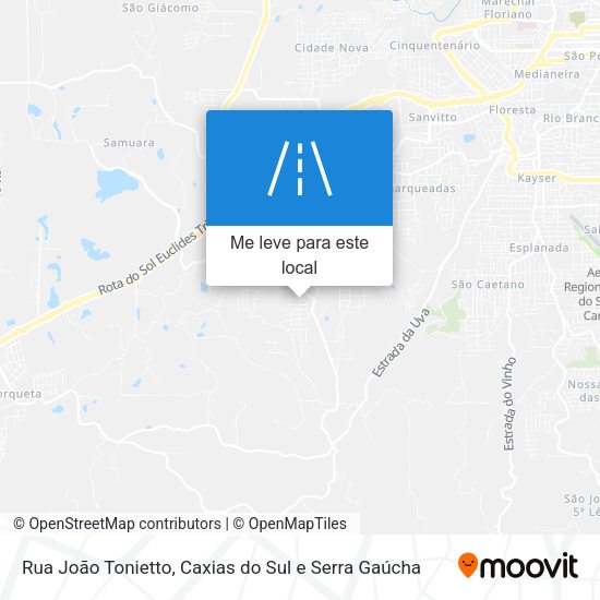 Rua João Tonietto mapa