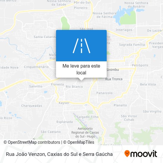 Rua João Venzon mapa