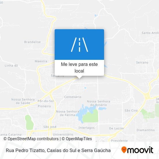 Rua Pedro Tizatto mapa