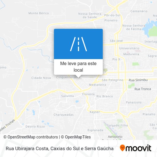 Rua Ubirajara Costa mapa