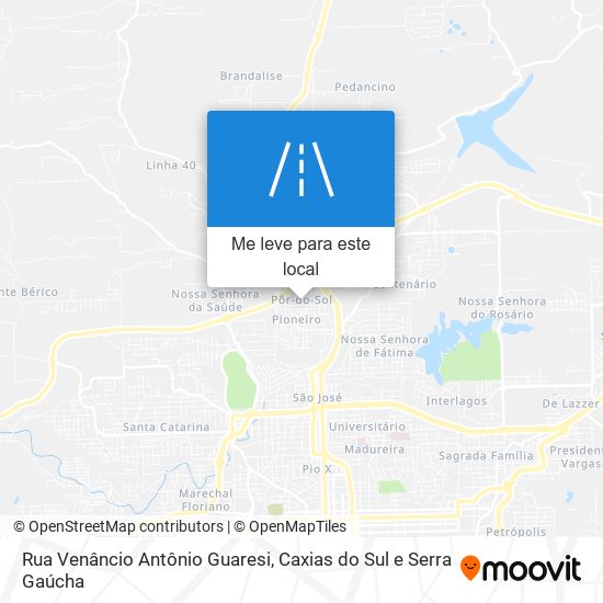 Rua Venâncio Antônio Guaresi mapa