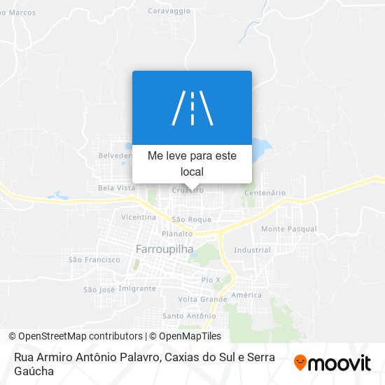 Rua Armiro Antônio Palavro mapa