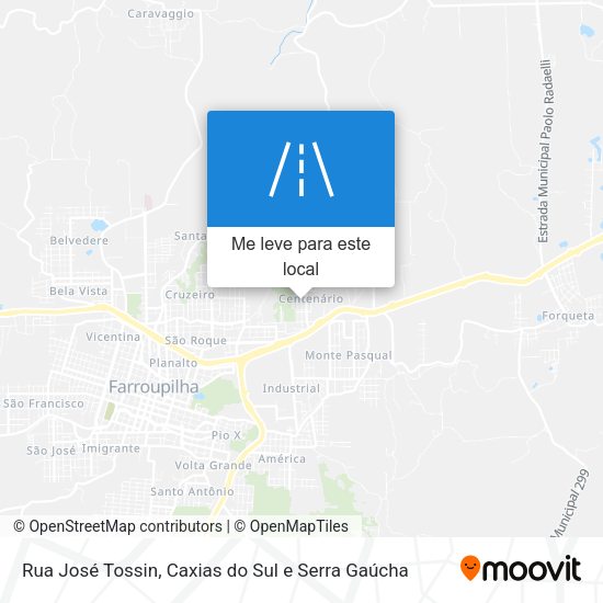 Rua José Tossin mapa