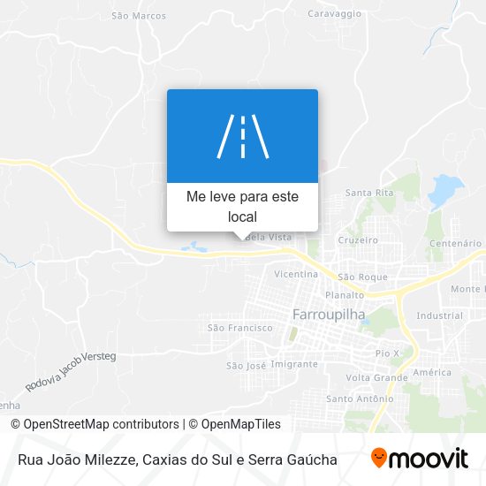 Rua João Milezze mapa