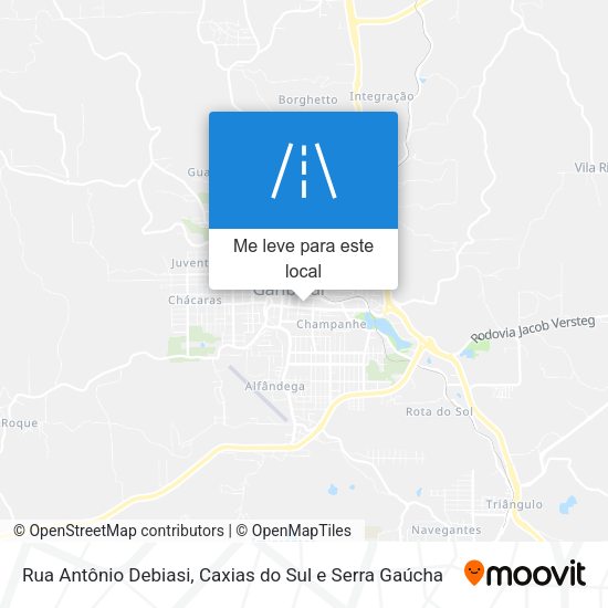 Rua Antônio Debiasi mapa