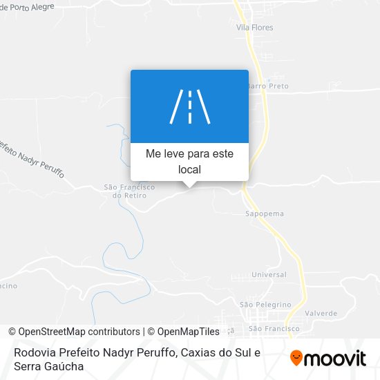 Rodovia Prefeito Nadyr Peruffo mapa