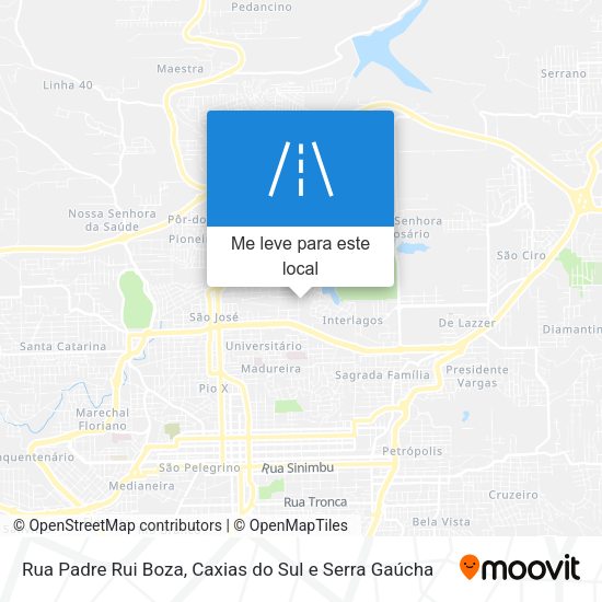 Rua Padre Rui Boza mapa