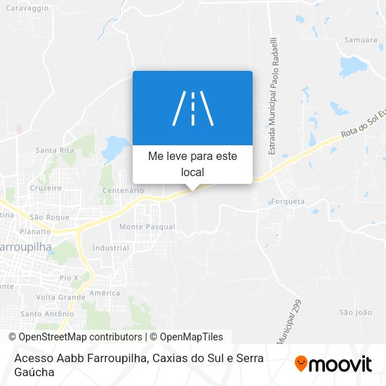 Acesso Aabb Farroupilha mapa