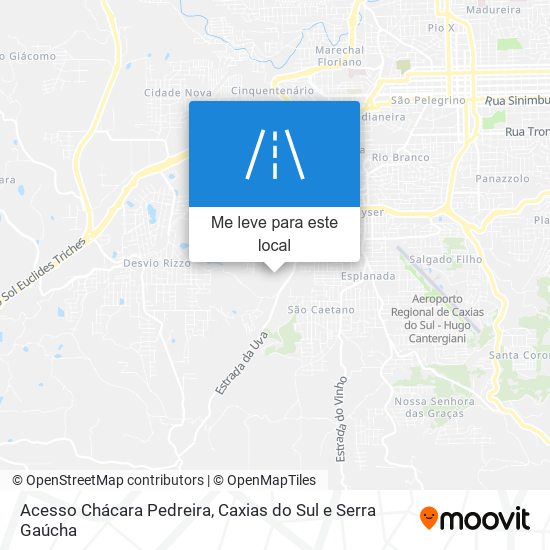 Acesso Chácara Pedreira mapa