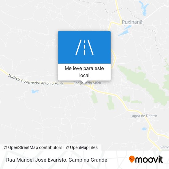 Rua Manoel José Evaristo mapa