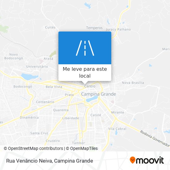 Rua Venâncio Neiva mapa