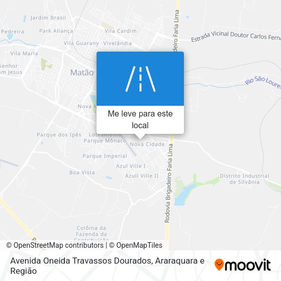 Avenida Oneida Travassos Dourados mapa