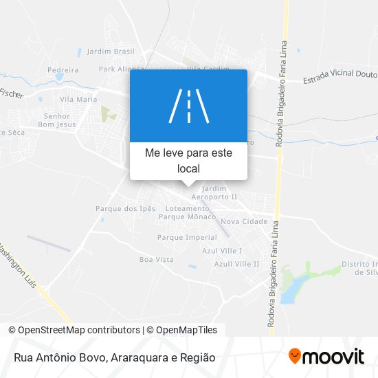 Rua Antônio Bovo mapa