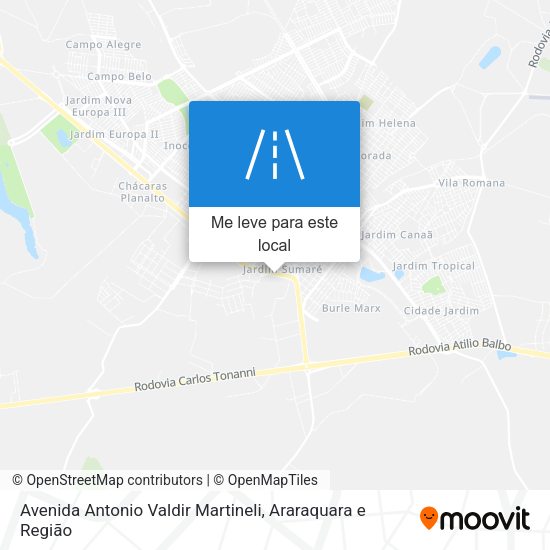 Avenida Antonio Valdir Martineli mapa